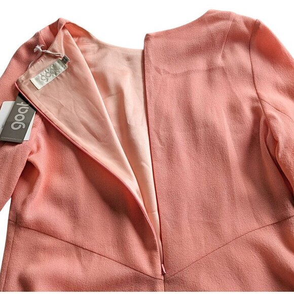 NWT GOAT JANE ATELIER Helena Sunset Coral Fit & Flare Wool Crepe Dress Size 12 - Picture 6 of 9